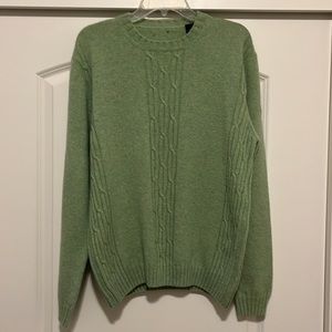 Vintage green cable knit cashmere & mohair sweater Men’s M